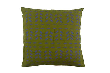 CUSHION COVER(APPLIQUE) OLIVE