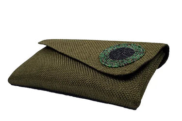 Olive Jute Clutch