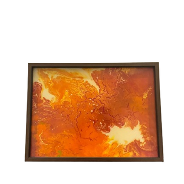 Orange Fluid Art Tray