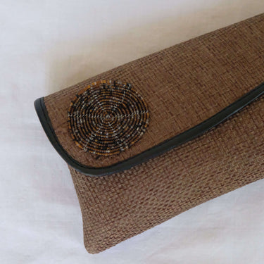 Brown Jute Clutch