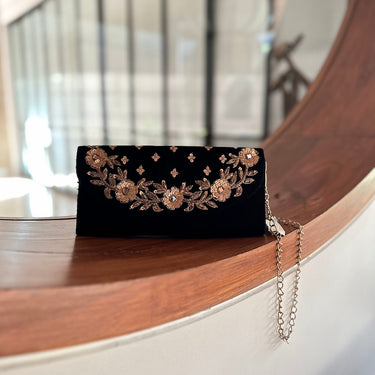 Black Velvet Glam Clutch