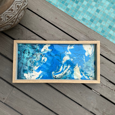 Blue Fluid Art Tray