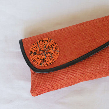 Orange Jute Clutch