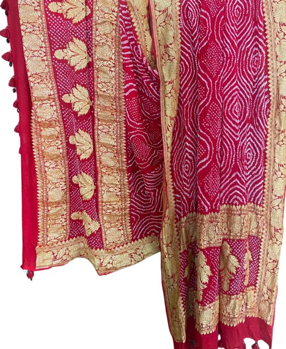 Banarsi georgette Red