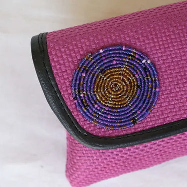 Pink Jute Clutch